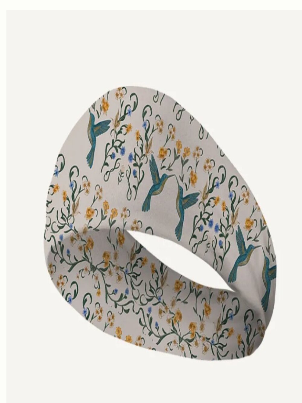 Whispering Hummingbird Floral Boho Bandeau Headband